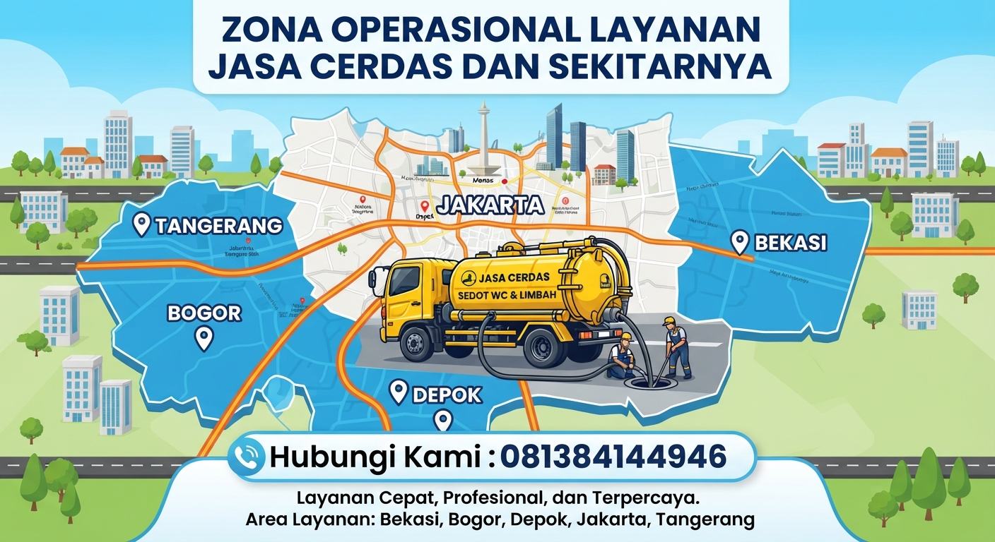 Pekerja Jasa Cerdas melakukan perbaikan saluran dan sedot WC di Bekasi, Bogor, Depok, Tangerang, dan Jakarta
